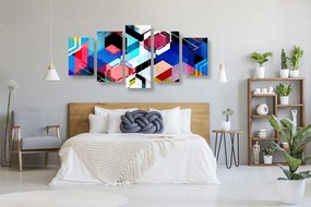 5-dielny obraz abstraktná geometria