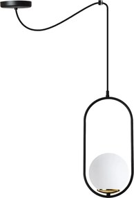 Závesné svietidlo Florence Spider, 1x biele sklenené tienidlo, b/g, U