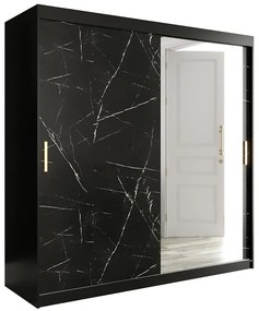 Skriňa Marmur T2 200 čierna/mramor čierna