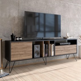 TV stolík Mistico II 180 cm orech/čierna