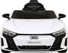 Ramiz Elektrické autíčko Audi RS E-Tron GT pre deti biele + diaľkové ovládanie + pohon 4x4 + rádio MP3 + LED + EVA