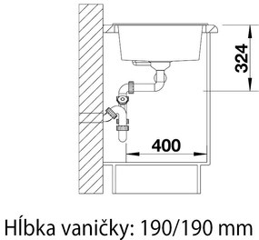 Blanco Metra 9, silgranitový drez 860x500x190 mm, 2-komorový, antracitová, BLA-513273