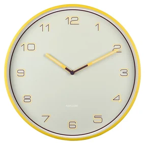 Dizajnové nástenné hodiny Karlsson 6013BY žlté,priemer 40 cm