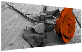Obraz - Oranžová ruža (120x50 cm)