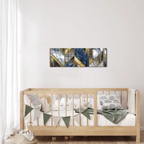 Obraz umelecké abstrakcie (s hodinami) (90x30 cm)
