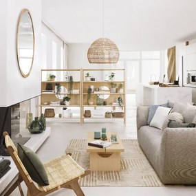 Atmosphera - Nástenné zrkadlo ANGELO pr. 110 cm borovica