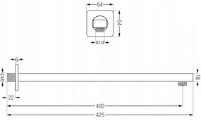 Mexen Slim dažďová hlavica 30 cm so sprchovým ramenom 40cm, zlatá, 79230211-50