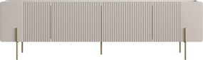 TV stolík Malmi 200 cm - kašmírová / crema bianca / zlatá