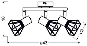 Bodové svietidlo VERVE 3xE14/40W/230V