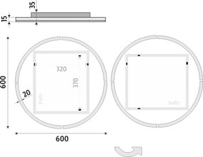 Nimco Okrúhle LED zrkadlo pr. 600 - ZP 24000R