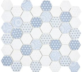 Sklenená mozaika Emily HX45 šesťuholník 32,40x28 cm svetlo modrá