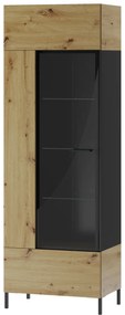 Vitrína Lorren 10 (dub artisan + čierna matná). Akcia -20%. Vlastná spoľahlivá doprava až k Vám domov. 1068164
