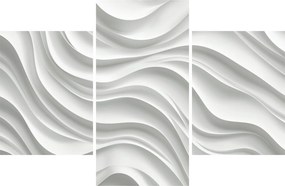Obraz - 3D biele vlny (90x60 cm)