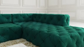Luxusná rohová sedačka CHESTERFIELD MADDISON  pravá - ľavá 326 x 227 cm zelená