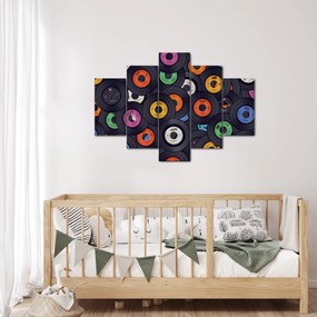 Obraz - Hudobné gramofónové platne (150x105 cm)
