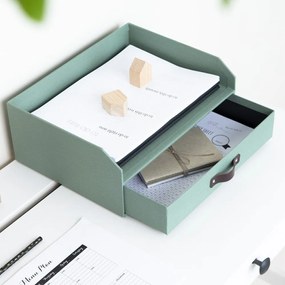 Zelený kartónový organizér do zásuvky/na dokumenty Walter Canvas Paper Laminate – Bigso