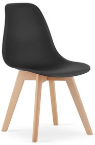 Set jedálenských stoličiek KITO čierne (hnedé nohy) 4ks