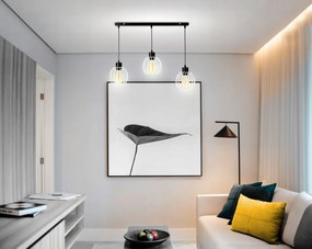 Závesná lampa luster LED drôtená guľa 3xe27
