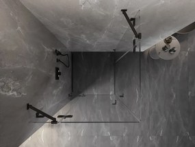 Mexen Lunar Duo, výklopný sprchový kút 95 x 95 cm, 8mm číre sklo, čierny profil, 834-095L-095P-70-00