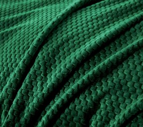 Dekorstudio Obojstranné plyšové posteľné obliečky PMK-04 v tmavozelenej farbe Rozmer posteľných obliečok: Šírka x Dĺžka: 160x200cm + 2 ks 70x80 cm