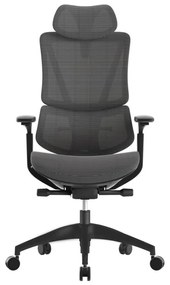 Kancelárska ergonomická stolička KLEM — sieť, tmavo sivá, nosnosť 130 kg