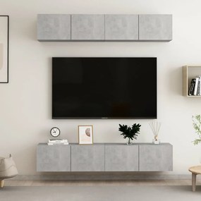 4-dielna súprava TV skriniek betónová sivá 80x30x30 cm drevotrieska