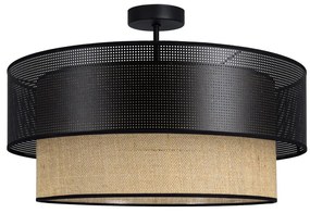 Prisadený luster BORHO 1xE27/60W/230V čierna/juta