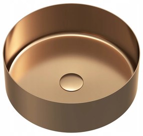 Erga HD, okrúhle oceľové umývadlo na dosku 370x370x120 mm, ružové zlato, ERG-MLS-HD6801Z