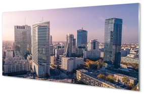 Sklenený obraz Varšava mrakodrapy panorámu 100x50 cm