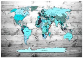 Samolepiaca fototapeta - World Map: Blue Continents Veľkosť: 98x70, Verzia: Samolepiaca
