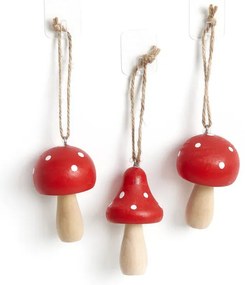 Závesná vianočná dekorácia VETTIN červené hríby 867151 (3 ks)