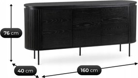Komoda Beck 160 cm čierna
