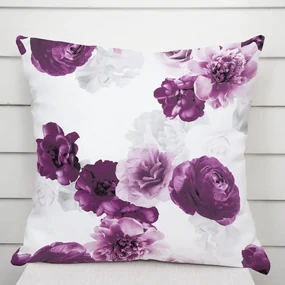 Biante Dekoračná obliečka na vankúš PM-029 Veľké fialové kvety 60 x 60 cm