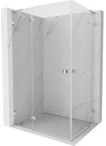 Mexen Lunar L Duo výklopný sprchový kút 80 x 70 cm, 8mm číre sklo, chrómový profil, 834L-080L-070P-01-00