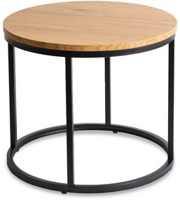 LELLA okrúhly konferenčný stolík, zlatý dub/čierna