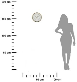 Nástěnné hodiny GOLACK 25 cm bílé/zlaté