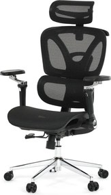 Kancelárska ergonomická stolička PORTE — sieťovina, čierna