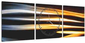 Čierny obraz (s hodinami) (90x30 cm)