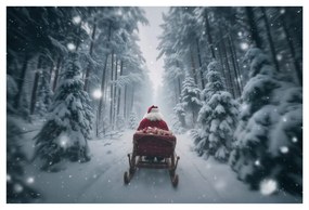 Obraz santova vianočná cesta lesom