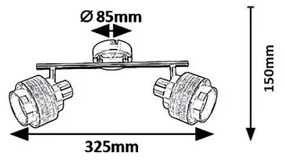 Rabalux 5380 - Bodové svietidlo BASIL 2xE14/40W/230V