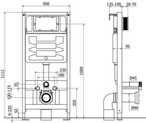 Mexen Fenix Slim, podomietkový modul a závesné WC Teo, čierna matná, 6103385XX85