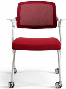 bestuhl -  BESTUHL Konferenčná rokovacia stolička U20 WHITE červená na kolieskách