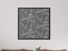 drevko Abstraktný obraz na stenu Pásy Rozmer obrazu: 32,5 x 32,5 cm, Farba dekorácie: Čierna