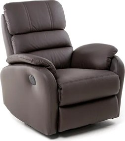 Kožené hojdacie kreslo s elektrickým polohovaním ELEGANT 1, tm. hnedá