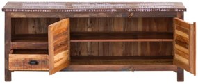 furniture-nabytek.cz - Masívny TV stolík Wakefield z recyklovaného dreva, lakovaný, viacfarebný – 150×50×60 cm