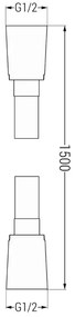 Mexen príslušenstvo, Sprchová hadica 150 cm, hladký povrch, čierna, 79450-70