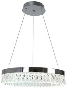 LED Stmievateľný luster na lanku LED/90W/230V 3000-6500K chróm + diaľkové ovládanie