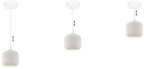 Závesné svietidlo Riffle, 1x biele sklenené tienidlo, w