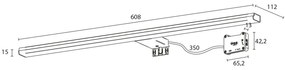 Sapho Sapho, FELINA LED svietidlo, 12W, 608x15x112mm, chróm, FE060