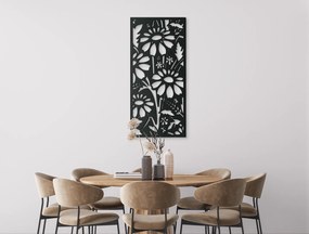 drevko Drevený obraz na stenu Kvety Rozmer obrazu: 44,5 x 20,5 cm, Farba dekorácie: Čierna